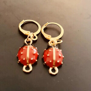 Colorful Beetle Charmed Goldtoned Women's Fashion Earrings set